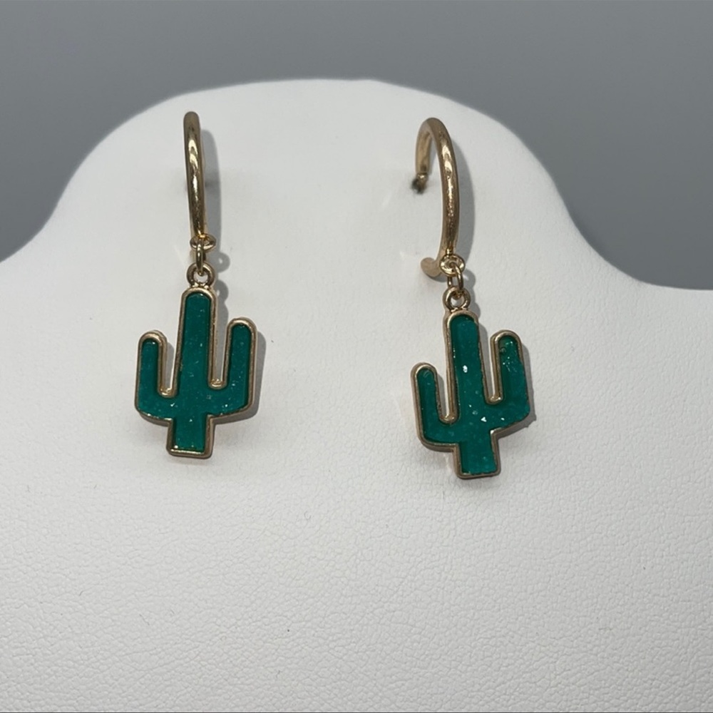 Turquoise Cactus Hoop
